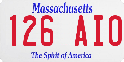 MA license plate 126AI0
