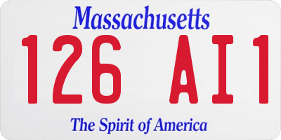 MA license plate 126AI1