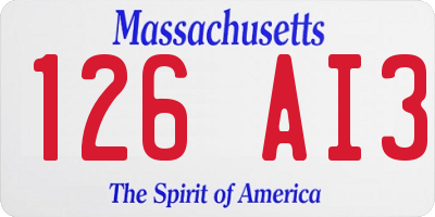 MA license plate 126AI3