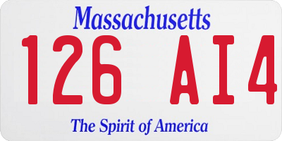 MA license plate 126AI4