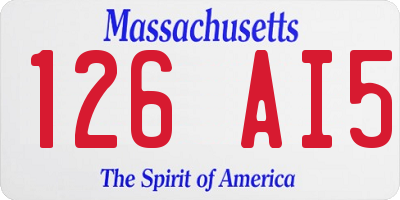 MA license plate 126AI5