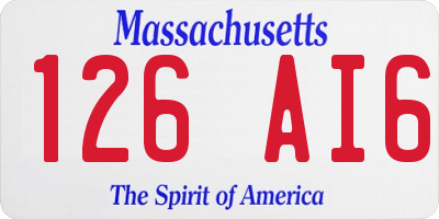 MA license plate 126AI6
