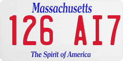 MA license plate 126AI7