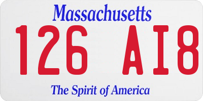 MA license plate 126AI8
