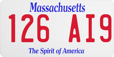 MA license plate 126AI9