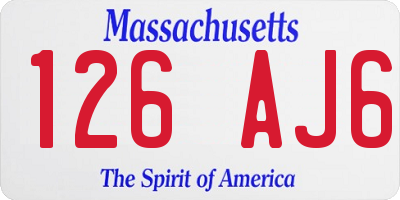 MA license plate 126AJ6