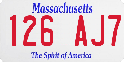 MA license plate 126AJ7