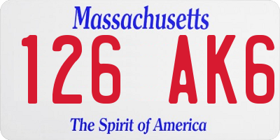 MA license plate 126AK6