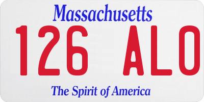 MA license plate 126AL0