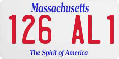 MA license plate 126AL1