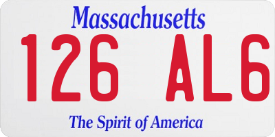 MA license plate 126AL6