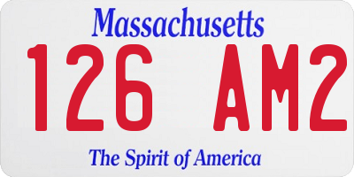 MA license plate 126AM2