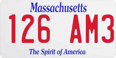MA license plate 126AM3