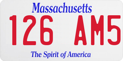MA license plate 126AM5