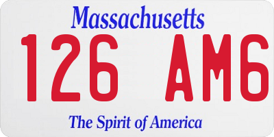 MA license plate 126AM6