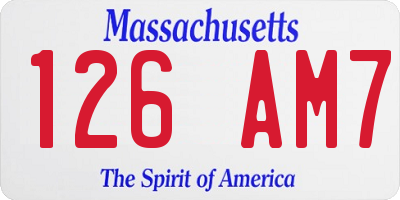 MA license plate 126AM7