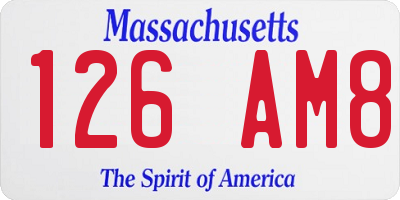MA license plate 126AM8