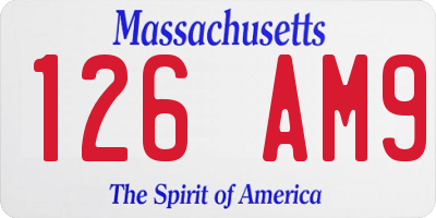 MA license plate 126AM9