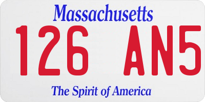 MA license plate 126AN5