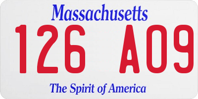 MA license plate 126AO9