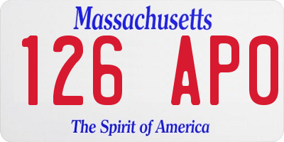 MA license plate 126AP0