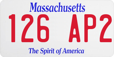 MA license plate 126AP2
