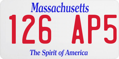 MA license plate 126AP5