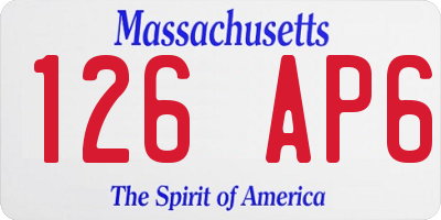 MA license plate 126AP6