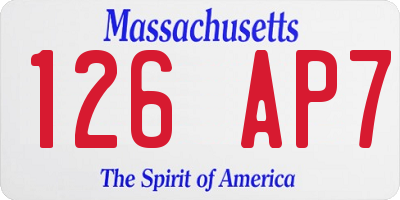 MA license plate 126AP7