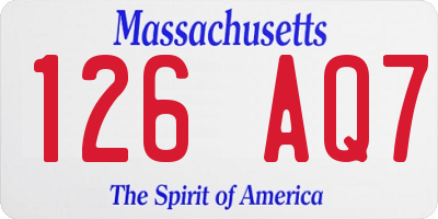 MA license plate 126AQ7