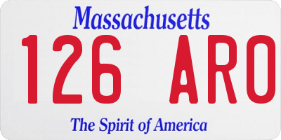 MA license plate 126AR0