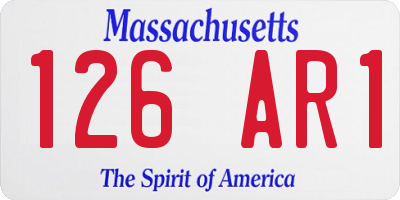 MA license plate 126AR1