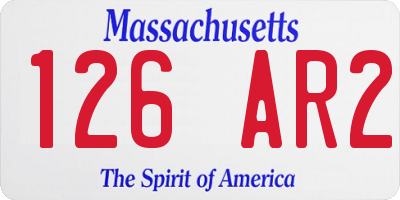 MA license plate 126AR2