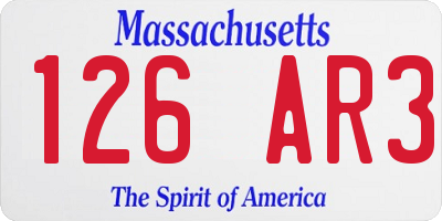 MA license plate 126AR3