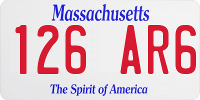 MA license plate 126AR6