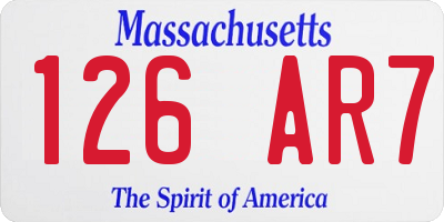 MA license plate 126AR7