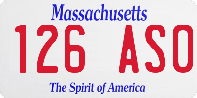 MA license plate 126AS0