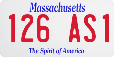 MA license plate 126AS1