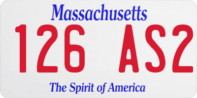 MA license plate 126AS2