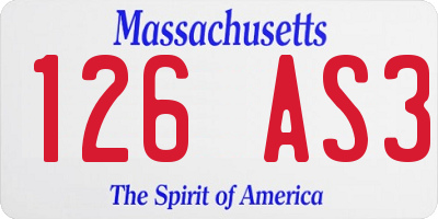 MA license plate 126AS3