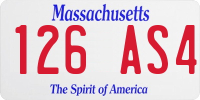 MA license plate 126AS4