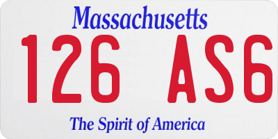 MA license plate 126AS6