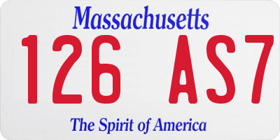 MA license plate 126AS7