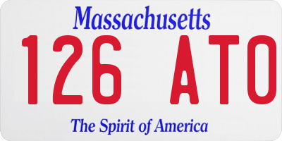 MA license plate 126AT0