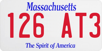 MA license plate 126AT3