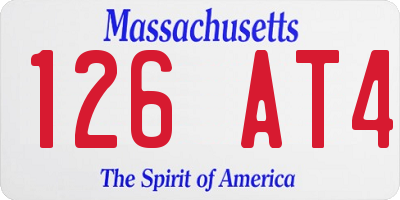 MA license plate 126AT4
