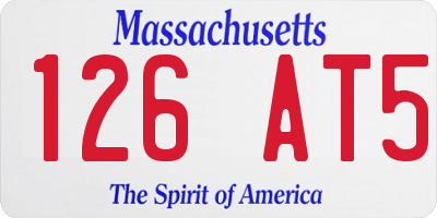 MA license plate 126AT5