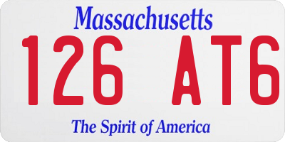 MA license plate 126AT6