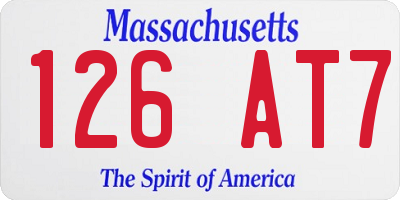 MA license plate 126AT7