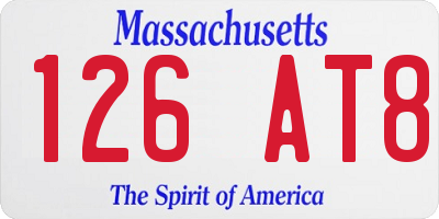 MA license plate 126AT8